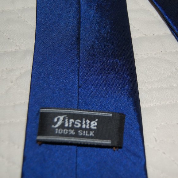 Firsite Blue 100% Silk Tie - Picture 3 of 4